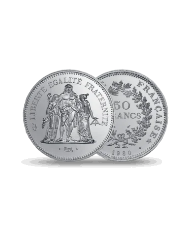 Moneda de 50 francos HÉRCULES Plata disponible en VIRTU LUXURY