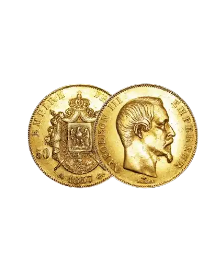 Moneda de 50 francos de oro disponible en VIRTU LUXURY