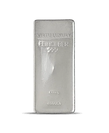 Lingote de plata pura 24K de un peso de 5KG disponible en VIRTU LUXURY