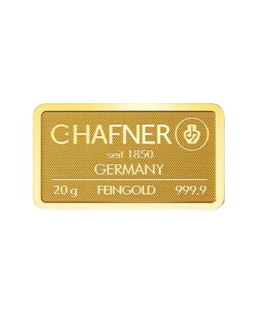 pequeño lingote C.HAFNER 20 gramos oro puro 24K en VIRTU LUXURY