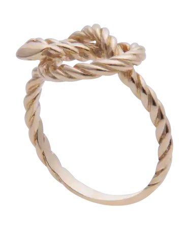 LA MARINE, anillo de oro amarillo de 18 quilates con un nudo marino; disponible en VIRTU LUXURY