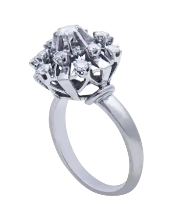 alianza de los años 1920 en oro blanco de 18K y diamantes disponible en VIRTU LUXURY