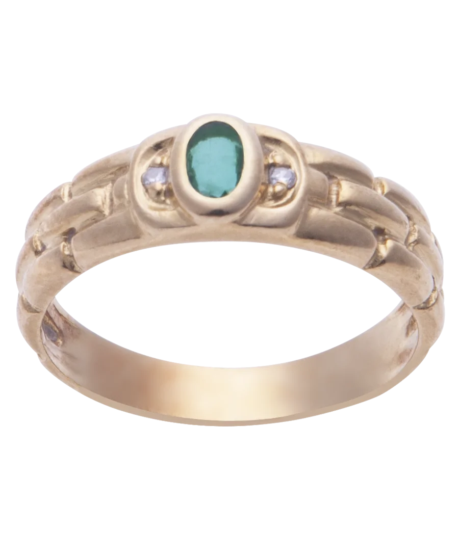 anillo ladrillo esmeralda en oro amarillo de 18K disponible en virtu luxury anillo ladrillo esmeralda en oro amarillo de 18K disponible en virtu luxury