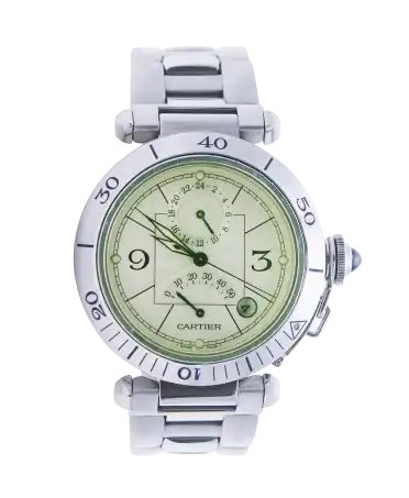 Reloj de Pulsera PASHA GMT Power Reserve de la casa Cartier. Disponible en VIRTU LUXURY.