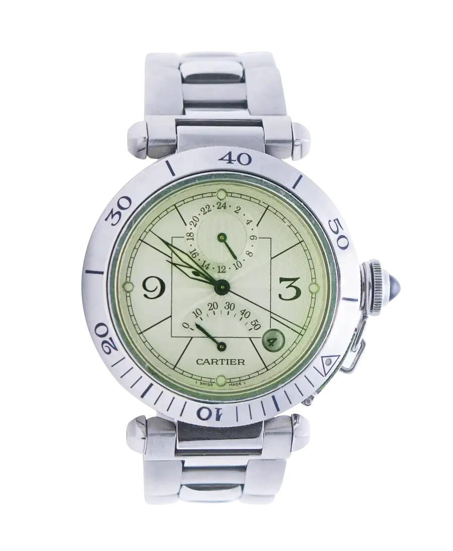Reloj de Pulsera PASHA GMT Power Reserve de la casa Cartier. Disponible en VIRTU LUXURY. Reloj de Pulsera PASHA GMT Power Reserve de la casa Cartier. Disponible en VIRTU LUXURY.