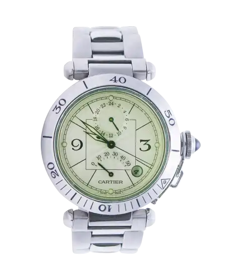 Reloj de Pulsera PASHA GMT Power Reserve de la casa Cartier. Disponible en VIRTU LUXURY.