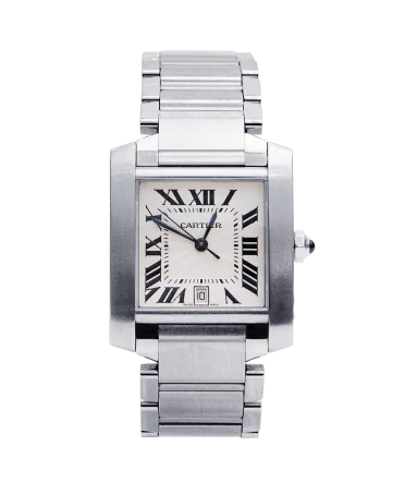 Reloj de Pulsera TANK Française Fecha de la casa de lujo Cartier. Disponible en VIRTU LUXURY.