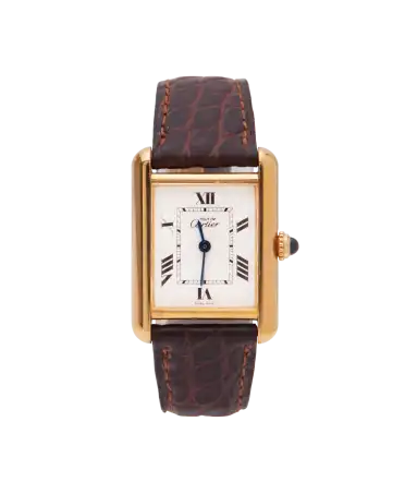 Reloj Must Cartier - hebilla ardillón - cuero - Cartier - vermeil