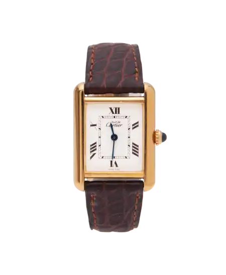 Reloj Must Cartier - hebilla ardillón - cuero - Cartier - vermeil