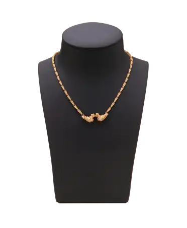 Collar Tórtolas - oro brillante-pájaros - Art déco - simbólico - virtu luxury - artesanía iraní - irán
