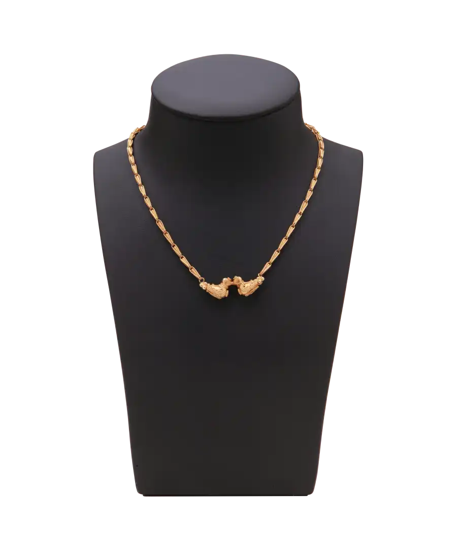Collar Tórtolas - oro brillante-pájaros - Art déco - simbólico - virtu luxury - artesanía iraní - irán Collar Tórtolas - oro brillante-pájaros - Art déco - simbólico - virtu luxury - artesanía iraní - irán