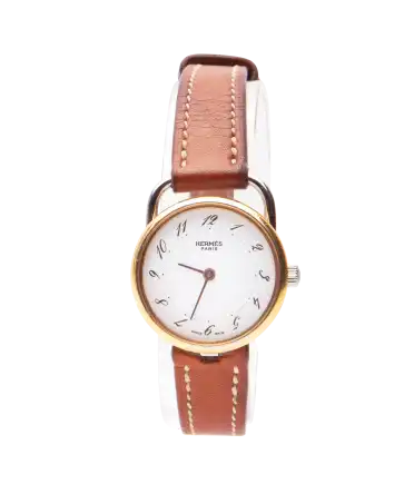 Reloj Hermes - hebilla ardillón - cuero de avestruz - oro y acero - relojero - virtu luxury - reloj arceau