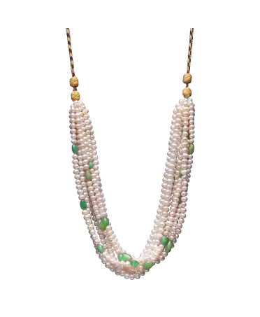 Collar Perla Rara - collar largo - esmeraldas - con aro - imponente