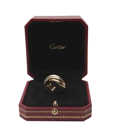 ANILLO TRINITY CLÁSICO - casa Cartier - 3 oros - lujo - unisex - Disponible en VIRTU LUXURY