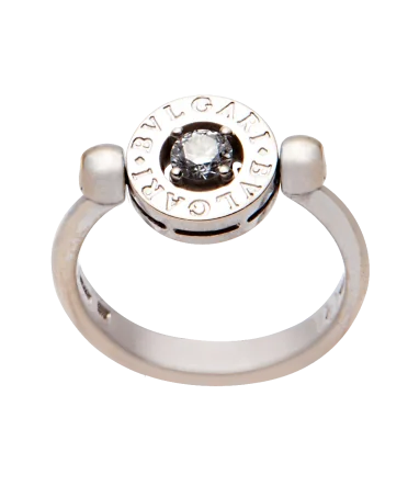 Anillo solitario Bulgari - Anillo de lujo - Anillo con diamante - Anillo de oro blanco - VIRTU LUXURY
