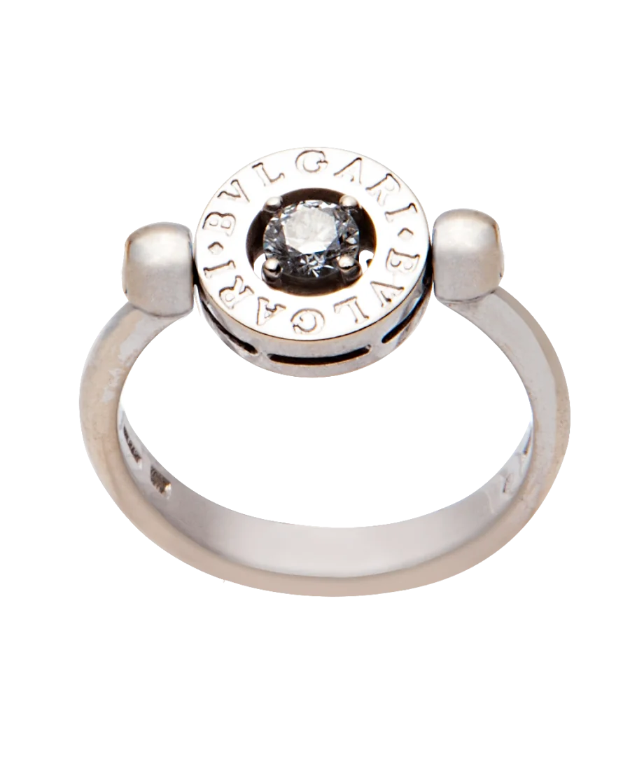 Anillo solitario Bulgari - Anillo de lujo - Anillo con diamante - Anillo de oro blanco - VIRTU LUXURY Anillo solitario Bulgari - Anillo de lujo - Anillo con diamante - Anillo de oro blanco - VIRTU LUXURY