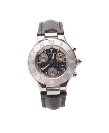 Reloj Chronoscaph 21 de Acero de la casa relojera CARTIER. Disponible en VIRTU LUXURY.