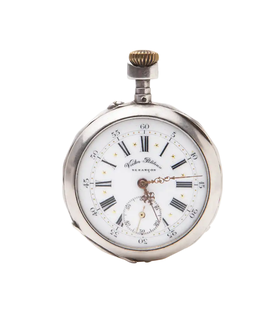 Reloj de bolsillo de Plata de la marca VICTOR PETITEAU. Disponible en VIRTU LUXURY.