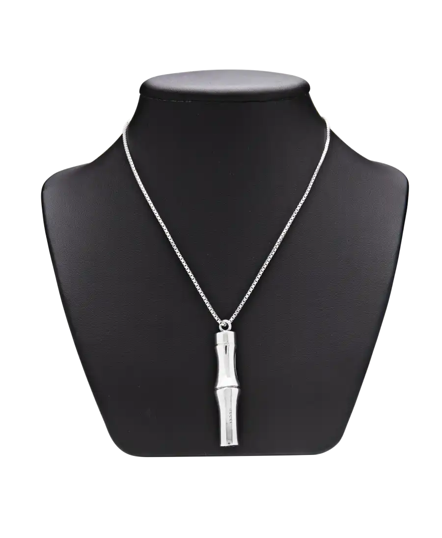 Collar Bamboo - Collar Gucci Bamboo - Collar de plata - Collar Gucci de plata brillante Collar Bamboo - Collar Gucci Bamboo - Collar de plata - Collar Gucci de plata brillante