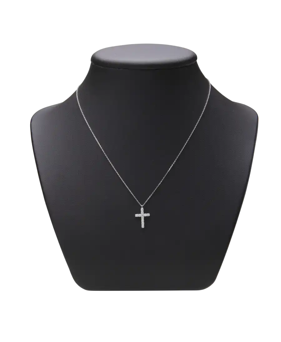 Collar Cruz - casa Frojo - oro blanco - diamantes - collar prestigioso - Disponible en VIRTU LUXURY