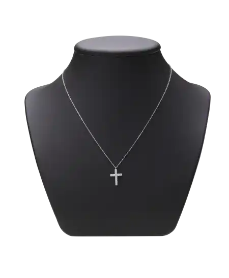 Collar Cruz - casa Frojo - oro blanco - diamantes - collar prestigioso - Disponible en VIRTU LUXURY