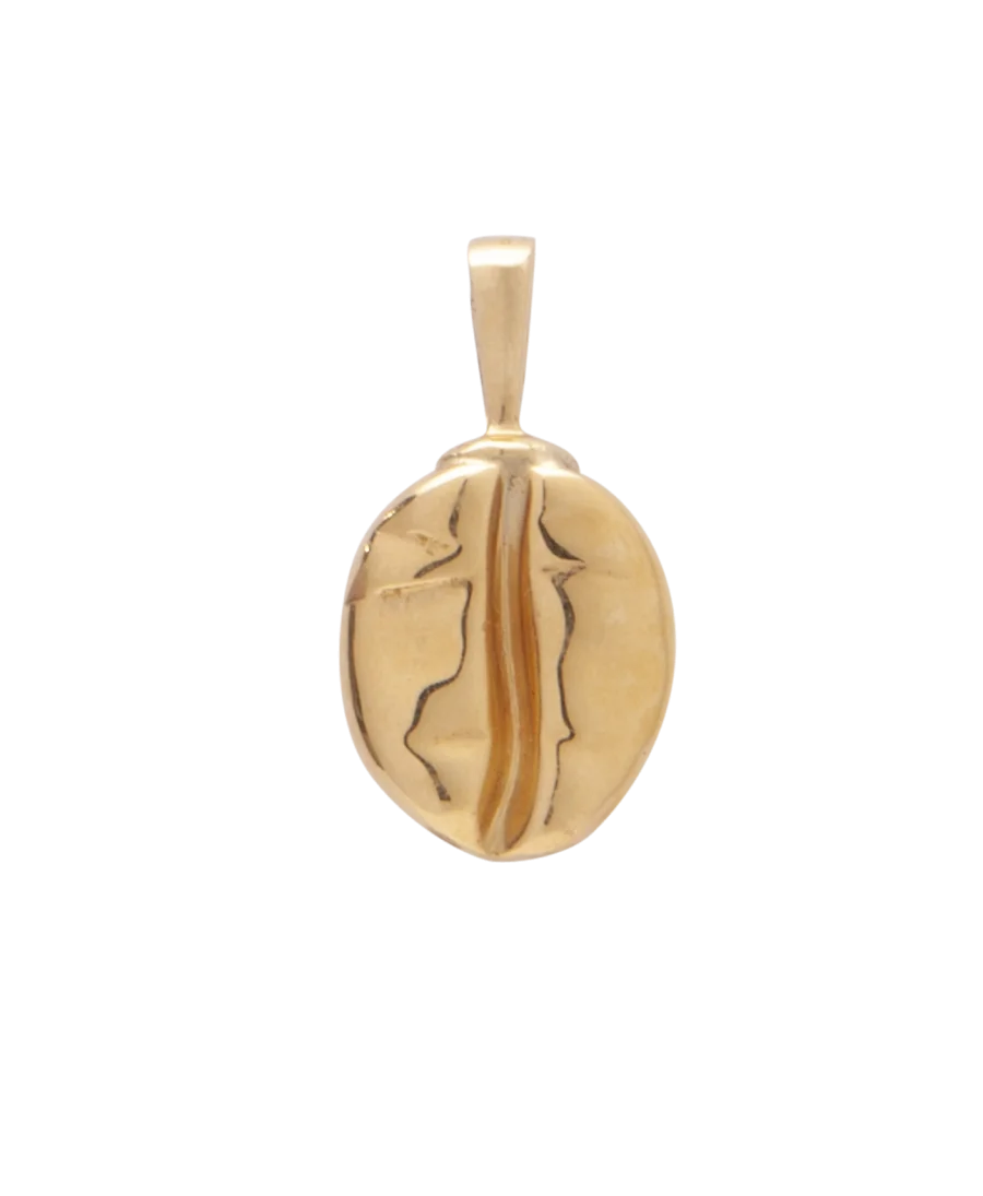 Colgante de Oro amarillo de 18 Quilates Grano de Café. Disponible en VIRTU LUXURY.