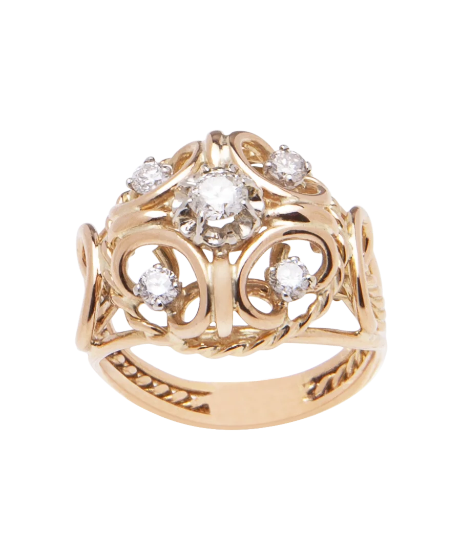 Anillo Arabesque en Oro amarillo de 18 Quilates con Diamantes blancos. Disponible en VIRTU LUXURY. Anillo Arabesque en Oro amarillo de 18 Quilates con Diamantes blancos. Disponible en VIRTU LUXURY.