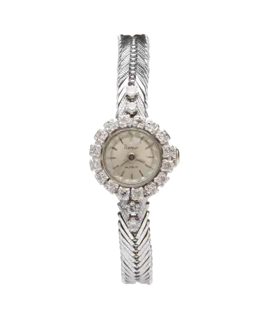 Reloj de pulsera en Oro blanco de 18 Quilates de la casa relojera Flamor. VIRTU LUXURY.
