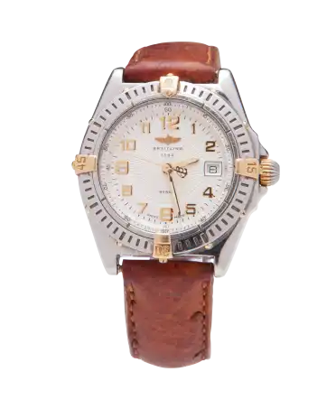 Reloj de pulsera en Oro amarillo y Acero de la casa relojera Breitling. Disponible en VIRTU LUXURY.