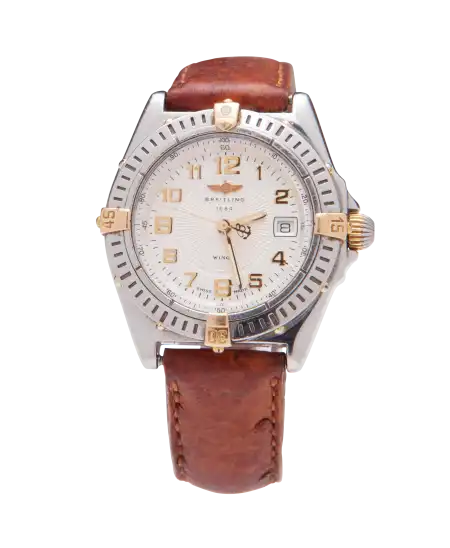 Reloj de pulsera en Oro amarillo y Acero de la casa relojera Breitling. Disponible en VIRTU LUXURY.