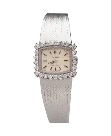 Reloj de pulsera White Gold Diamonds Watch de la casa relojera OMEGA. VIRTU LUXURY.