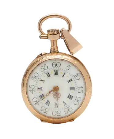 Reloj de bolsillo Angelot en Oro amarillo de 18 Quilates pulido brillante. Disponible en VIRTU LUXURY.