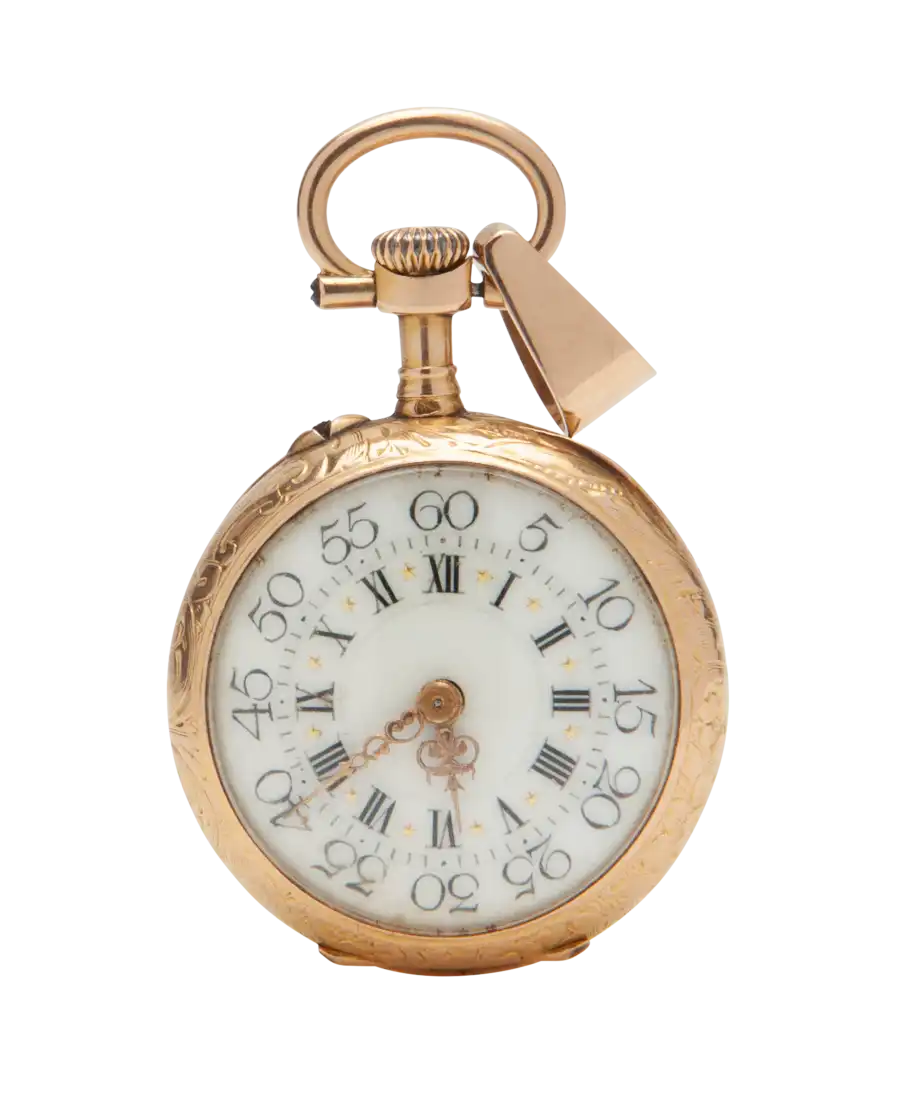 Reloj de bolsillo Angelot en Oro amarillo de 18 Quilates pulido brillante. Disponible en VIRTU LUXURY.