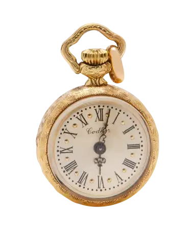 Reloj de Bolsillo Colgante en Oro amarillo de 18 Quilates de cuerda manual. VIRTU LUXURY