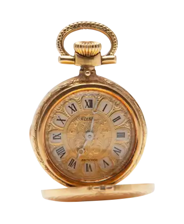 Reloj de bolsillo de la marca Elves en Oro amarillo de 18 Quilates. Disponible en VIRTU LUXURY