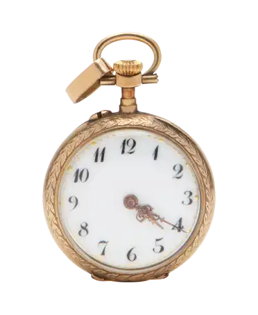 Reloj de Bolsillo Laureles en Oro amarillo de 18K. Relojería disponible en VIRTU LUXURY.