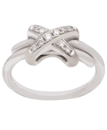 anillo CHAUMET premiers liens gran modelo oro blanco 18K y diamantes en VIRTU LUXURY