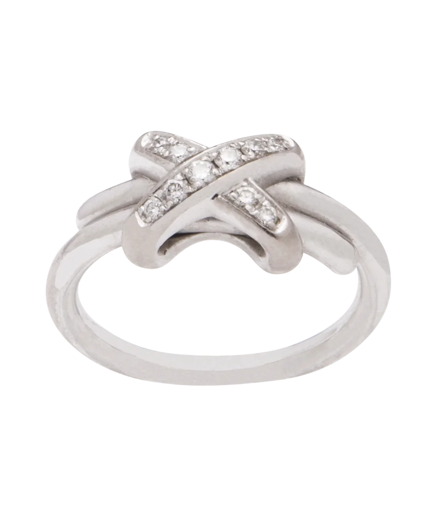 anillo CHAUMET premiers liens gran modelo oro blanco 18K y diamantes en VIRTU LUXURY