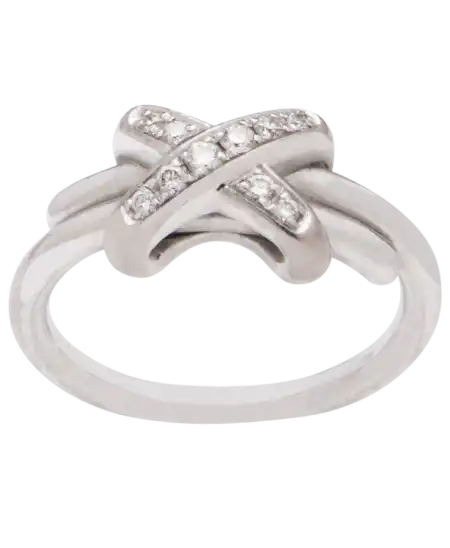 anillo CHAUMET premiers liens gran modelo oro blanco 18K y diamantes en VIRTU LUXURY