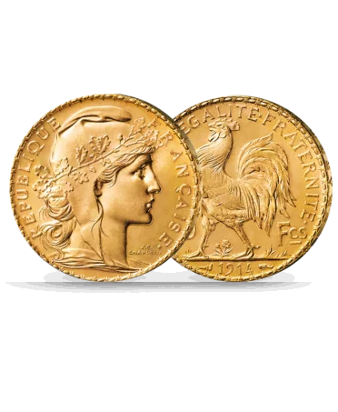 moneda de 20 Francos Oro Gallo y Mariana Oro Moneda Gallo 20 Francos Mariana Oro