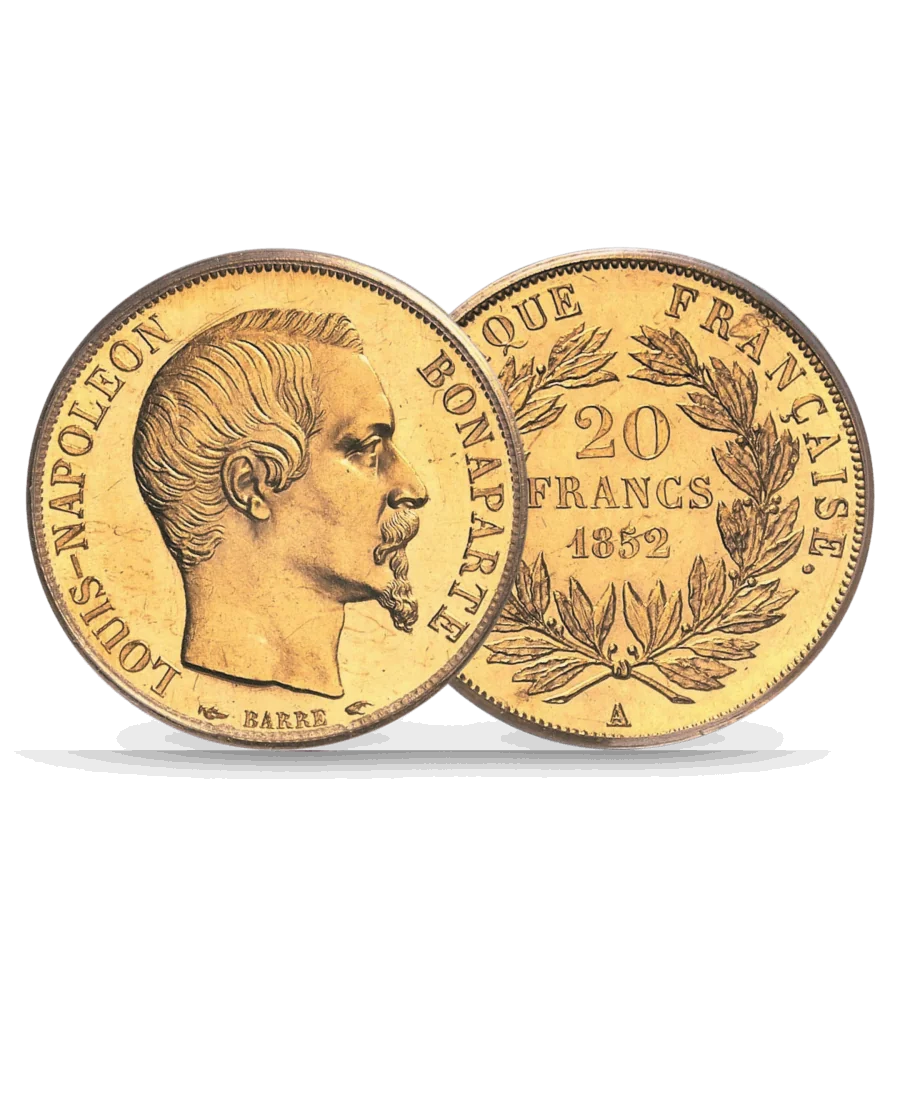 20 Francos Oro Napoleón cabeza no laureada
