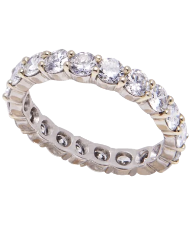 Anillo MEDIA ETERNIDAD con diamantes en joyería de lujo en VIRTU LUXURY