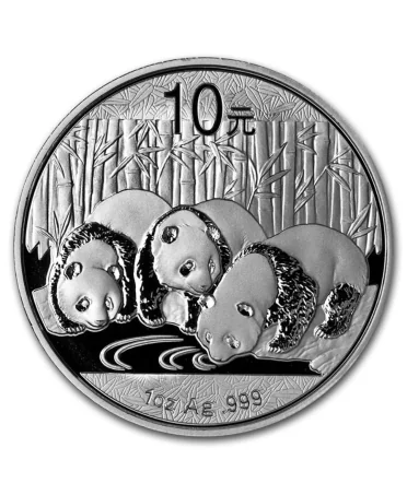 anverso de la moneda de PLATA 1 ONZA PANDA DE CHINA en VIRTU LUXURY