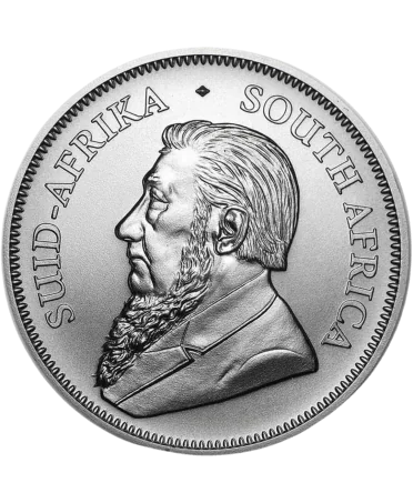 anverso de la moneda de plata KRUGER RAND de UNA ONZA disponible en VIRTU LUXURY
