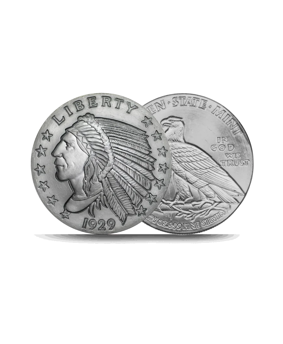avers et revers de la Pièce TÊTE INDIEN en Argent disponible chez VIRTU LUXURY
