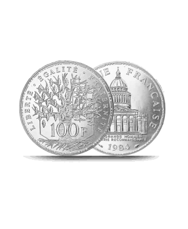 anverso y reverso de la moneda de 100 francos de plata