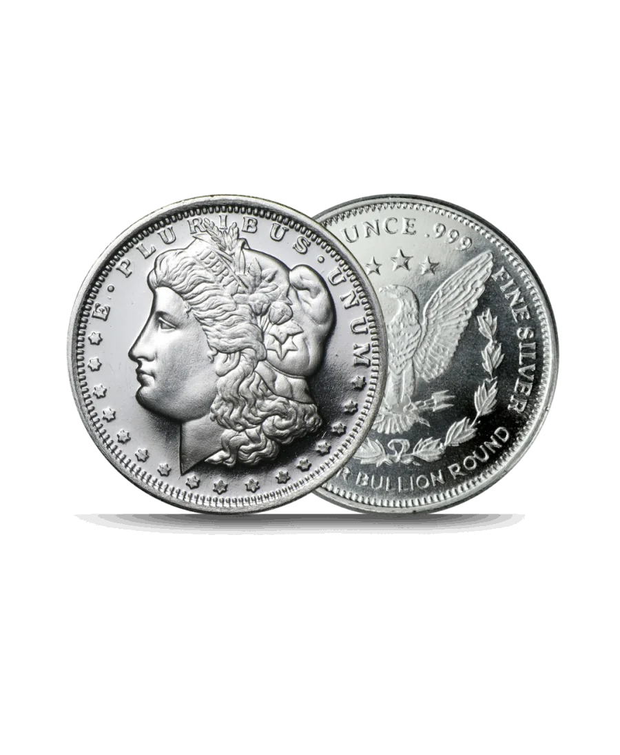 ANVERSO y reverso Moneda de Plata MORGAN DOLLAR 1 OZ ONZA disponible en VIRTU LUXURY