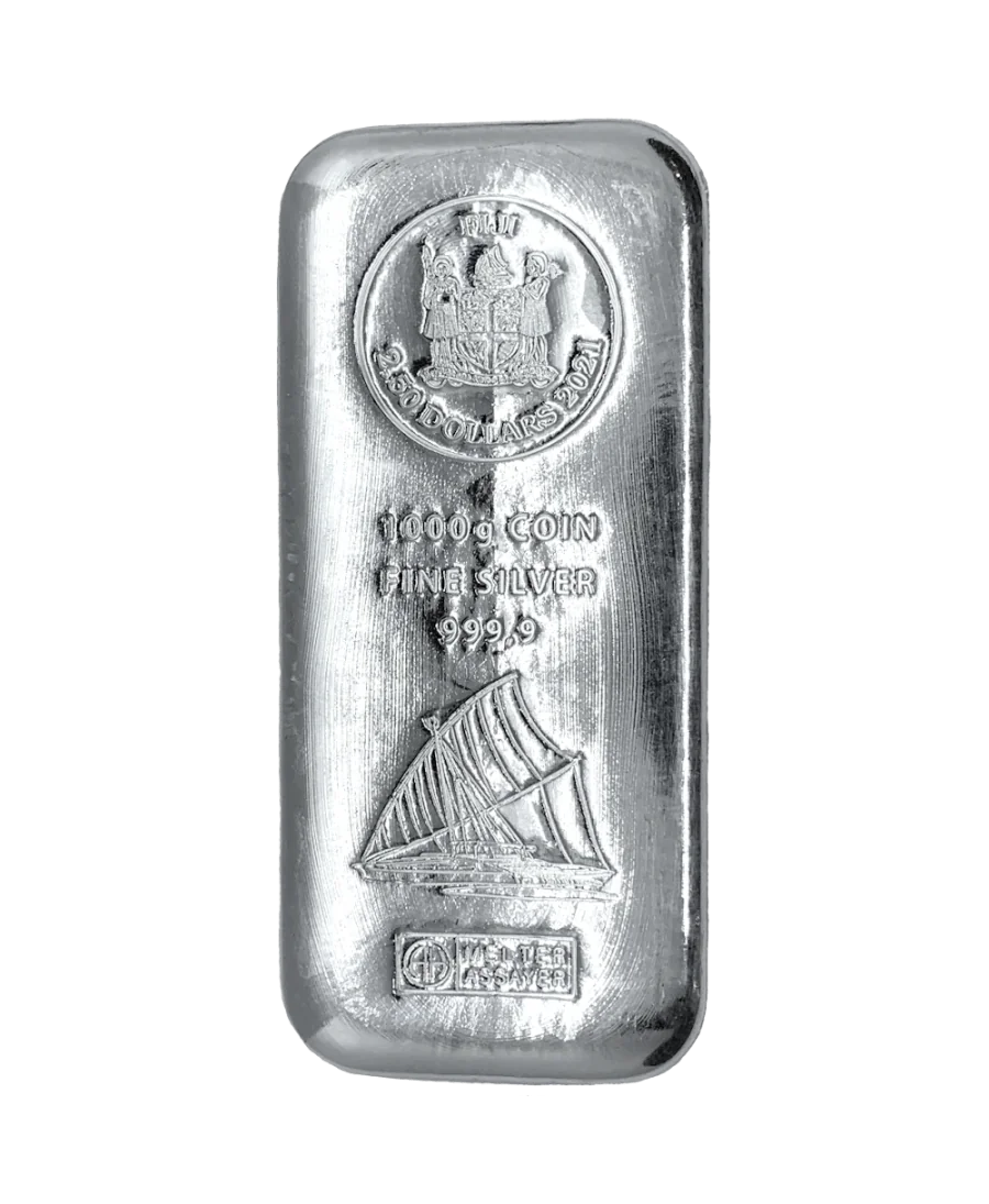 lingote de plata de 1000 gramos de las islas FIJI con un valor nominal de 2,5 dólares SIN IVA lingote de plata de 1000 gramos de las islas FIJI con un valor nominal de 2,5 dólares SIN IVA