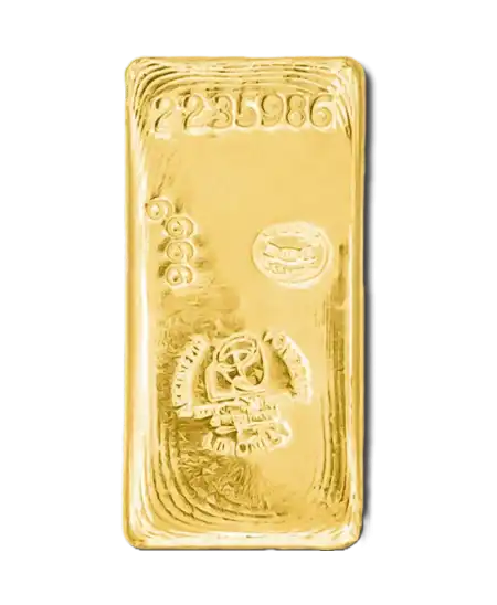Lingote de ORO fundido MADE IN FRANCE de 1 Kg de oro puro 24K reciclado por SAAMP disponible a la venta en VIRTU LUXURY