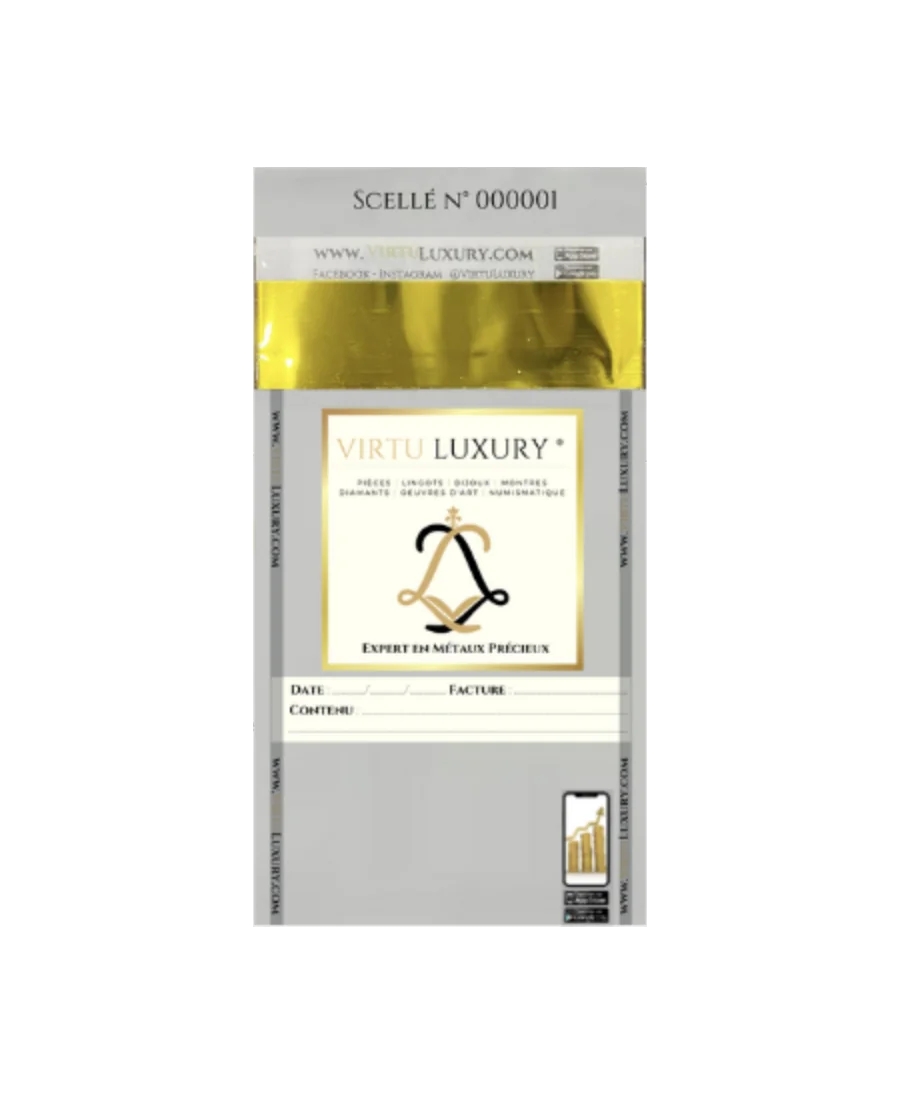 Sello de GARANTÍA para la compra de LINGOTE DE ORO en VIRTU LUXURY